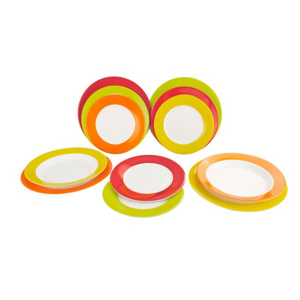 Geschirrset Rainbow 12 teilig von Gimex; Melamingeschirr